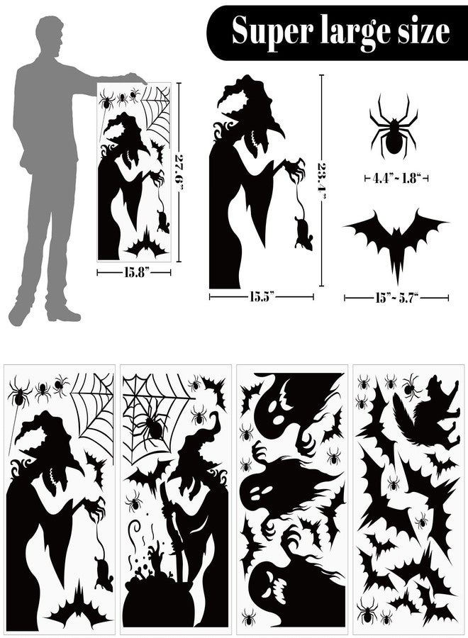 Pseutio Large Halloween Window Clings Decorations - Silhouette Decorations With Scary Witch Stickers for Windows - Image 2
